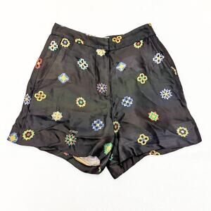 Kirin Peggy Gou Black Embroidered Shapes Dress Shorts Mini Size 40